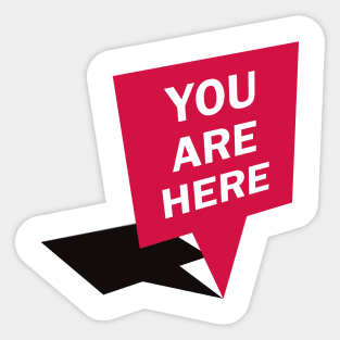 You are here - red Sticker